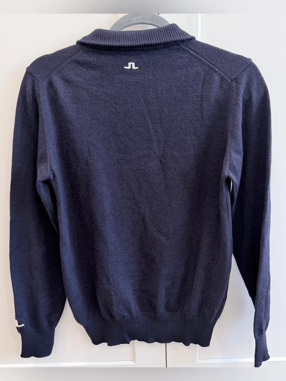 J.Lindeberg Kian Tour Merino Wool 1/4 Zip Sweater Navy Small Golf Mens